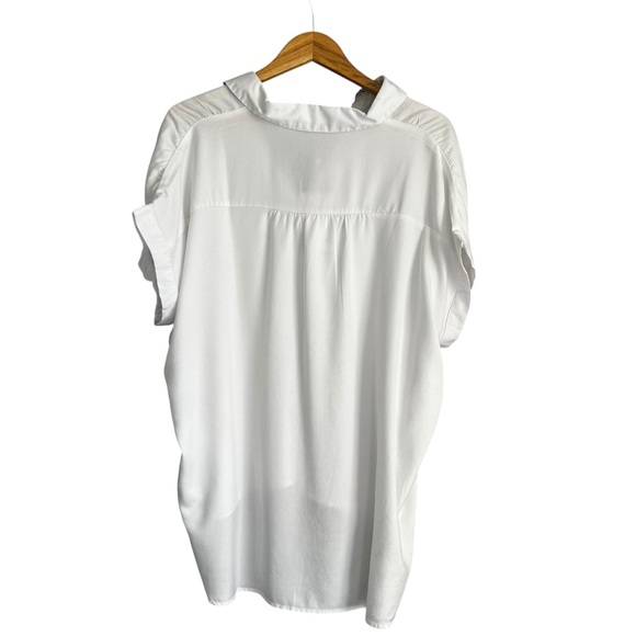 Quince Vintage Wash Tencel Camp Shirt White Button-Up Top XL - Picture 5 of 10